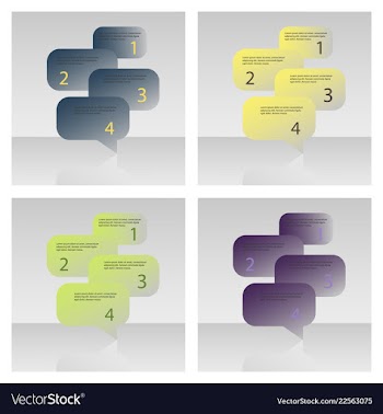 Set of abstract infographics number options vector image