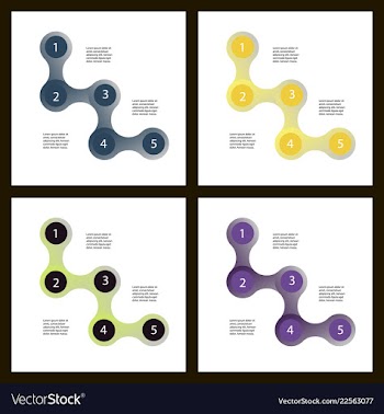 Set of abstract infographics number options vector image