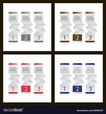 Set of abstract infographics number options vector image