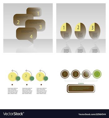 Set of abstract infographics number options vector image
