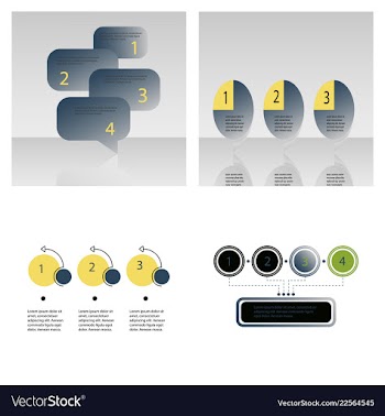 Set of abstract infographics number options vector image