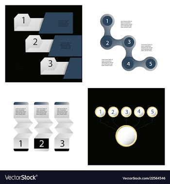 Set of abstract infographics number options vector image