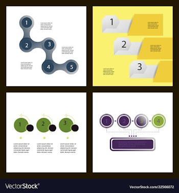 Set of abstract infographics number options vector image