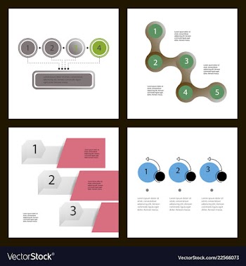 Set of abstract infographics number options vector image
