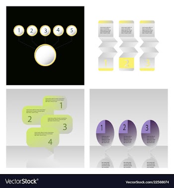 Set of abstract infographics number options vector image