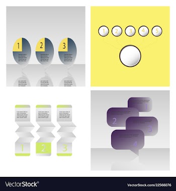 Set of abstract infographics number options vector image