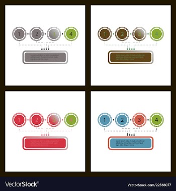 Set of abstract infographics number options vector image