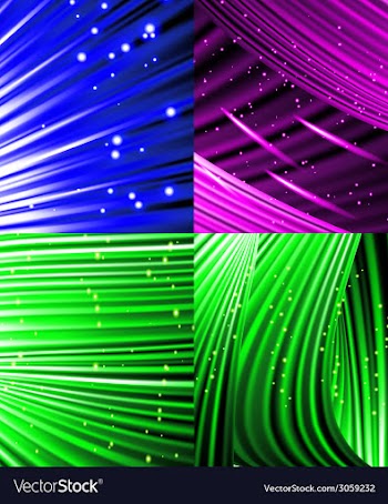 Set of Abstract luminous rays background vector image