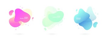 Set of abstract modern graphic elements. Dynamical colored  forms and line. Gradient abstract banners with flowing liquid shapes. Template for the design of a logo, flyer or presentation. Vector.