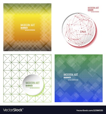 Set of abstract molecules and 3d paper integrated vector image