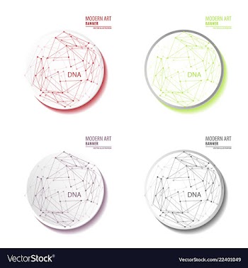 Set of abstract molecules and 3d paper integrated vector image