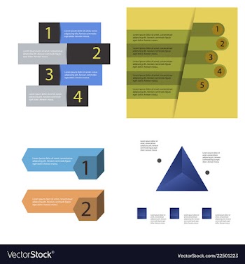 Set of abstract paper infografics eps10 vector image