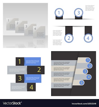 Set of abstract paper infografics eps10 vector image