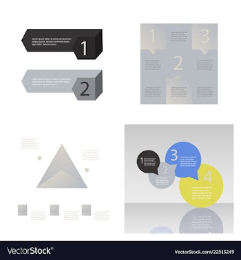 Set of abstract paper infografics eps10 vector image