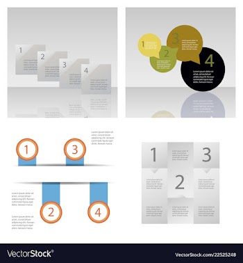Set of abstract paper infografics eps10 vector image