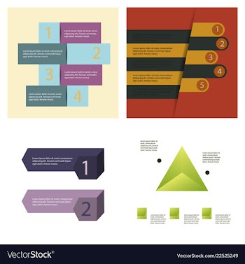 Set of abstract paper infografics eps10 vector image