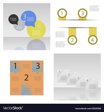 Set of abstract paper infografics eps10 vector image