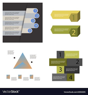 Set of abstract paper infografics eps10 vector image