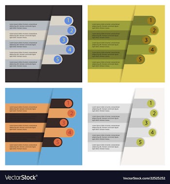 Set of abstract paper infografics eps10 vector image