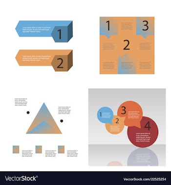 Set of abstract paper infografics eps10 vector image