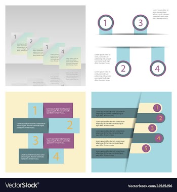 Set of abstract paper infografics eps10 vector image