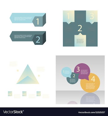 Set of abstract paper infografics eps10 vector image