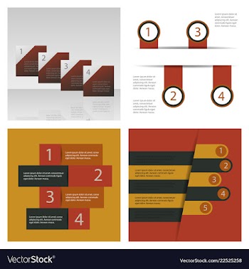 Set of abstract paper infografics eps10 vector image