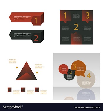 Set of abstract paper infografics eps10 vector image