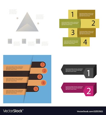 Set of abstract paper infografics eps10 vector image