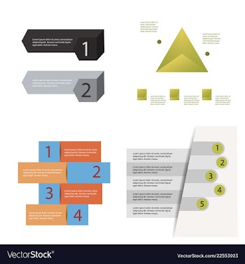 Set of abstract paper infografics eps10 vector image