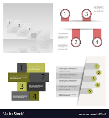 Set of abstract paper infografics eps10 vector image