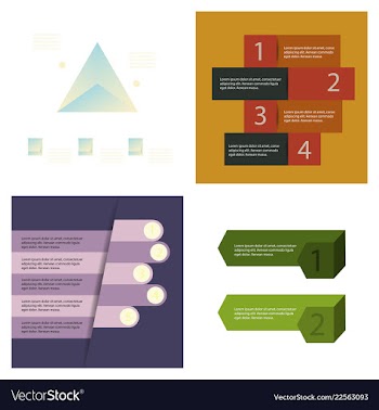 Set of abstract paper infografics eps10 vector image