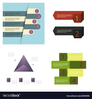 Set of abstract paper infografics eps10 vector image