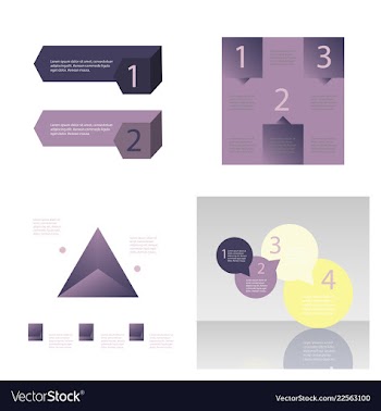 Set of abstract paper infografics eps10 vector image