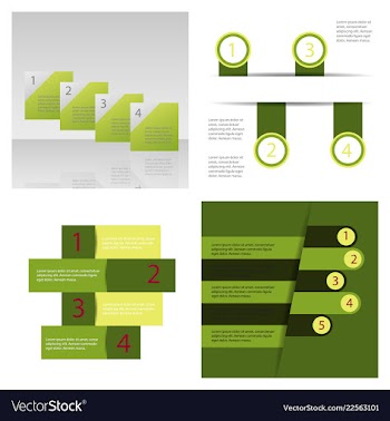Set of abstract paper infografics eps10 vector image