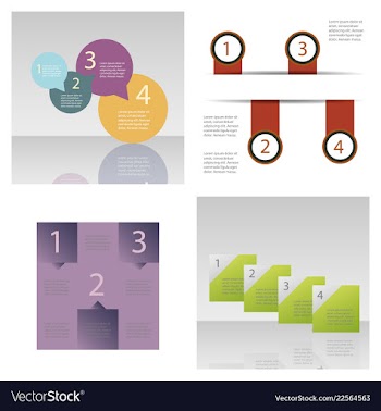 Set of abstract paper infografics eps10 vector image