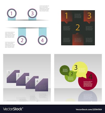 Set of abstract paper infografics eps10 vector image