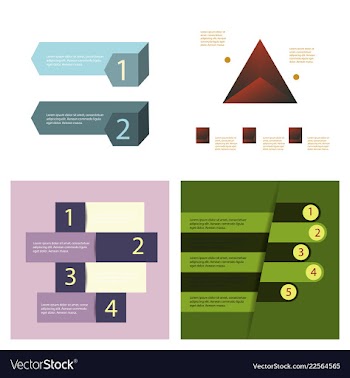 Set of abstract paper infografics eps10 vector image