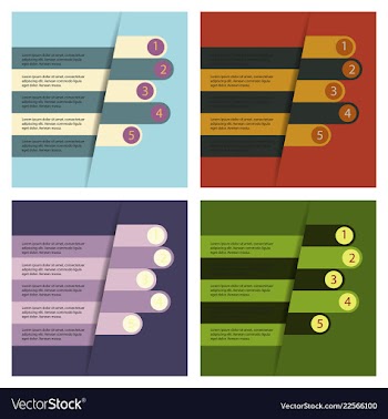 Set of abstract paper infografics eps10 vector image