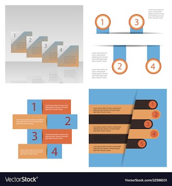 Set of abstract paper infografics eps10 vector image
