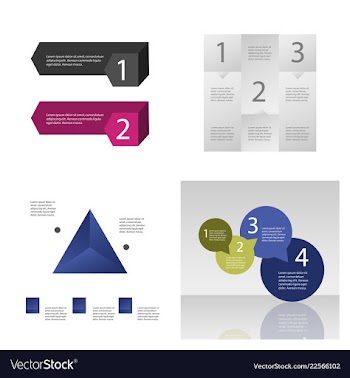 Set of abstract paper infografics eps10 vector image