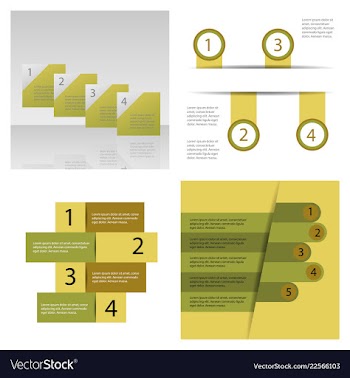 Set of abstract paper infografics eps10 vector image