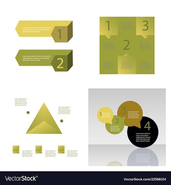 Set of abstract paper infografics eps10 vector image