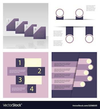 Set of abstract paper infografics eps10 vector image