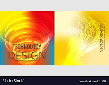 Set of abstract technology web banner vector image