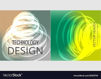 Set of abstract technology web banner vector image