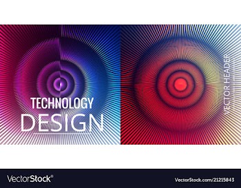 Set of abstract technology web banner vector image