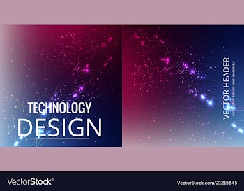 Set of abstract technology web banner vector image
