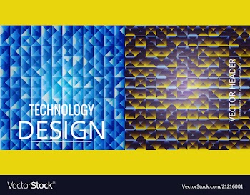 Set of abstract technology web banner vector image