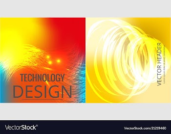 Set of abstract technology web banner vector image